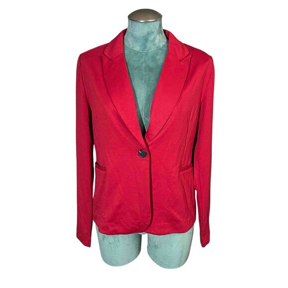 Meg & Margot Women's Peak Lapel One-Button Single-Breasted Blazer Red Size M - Picture 1 of 8